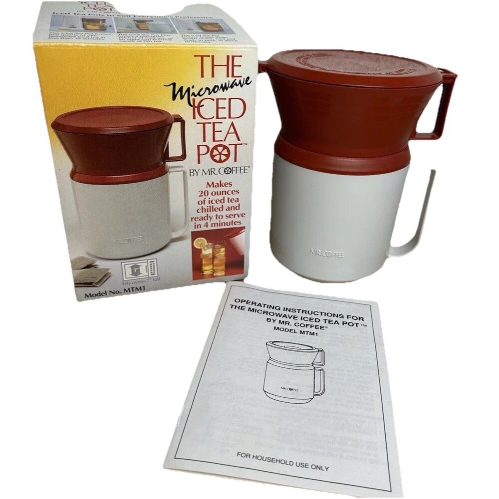 New Vintage Mr. Coffee MTM1 Microwave Iced Tea Maker, Complete Kit, Tea in Mins!